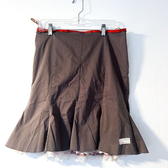 Odd Molly Overlap Lace Trim Midi Skirt Bohemian Size: Odd Molly Size 3 = US 12 L - Picture 4 of 16